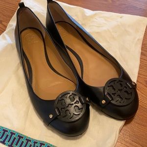 Tory Burch Black Flats Size 10 NWOT